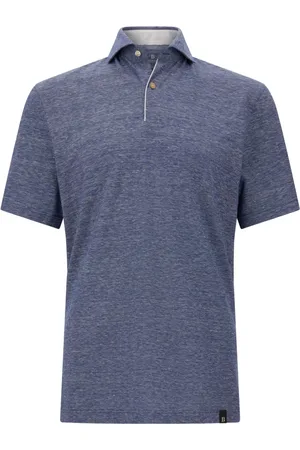 Boggi Milano Top, Herre, Blå, M, Bomuld, Bomuld/Linned Piqué Polo Shirt