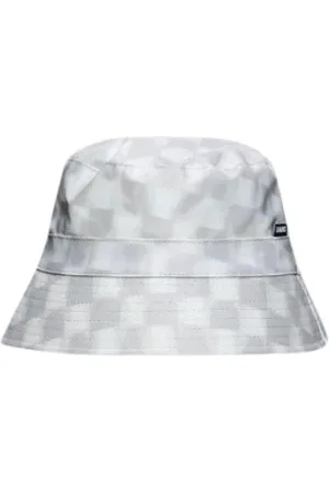 Rains Tilbehør, unisex, Hvid, S/M, Vandafvisende bucket hat med logo