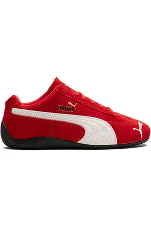 PUMA Sko, Herre, Rød, 43 1/2 EU, Røde Ruskind Logo Sneakers
