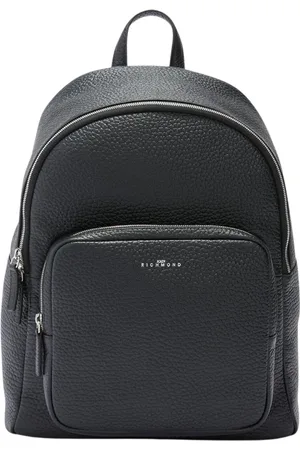 John Richmond Taske, unisex, Sort, ONE SIZE, Læder, Læderrygsæk med frontlomme