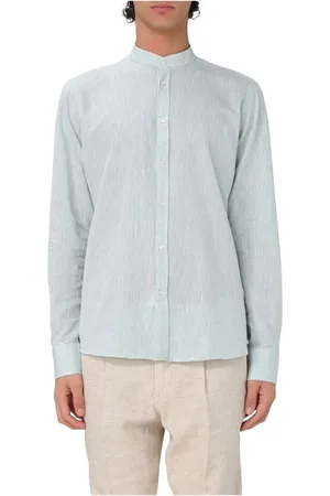 Manuel Ritz Skjorte, Herre, Grøn, 3XL, Linned, Koreansk Linned Skjorte
