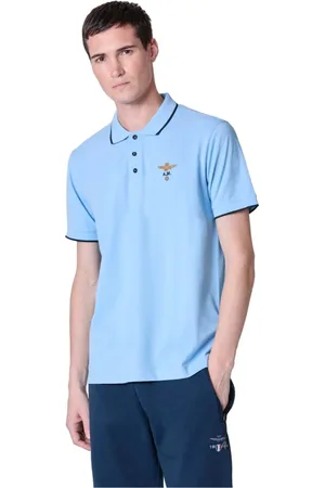 Aeronautica Militare Top, Herre, Blå, XL, Bomuld, Bomuld Polo Skjorte