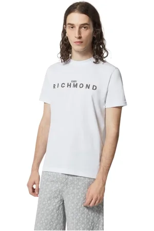 John Richmond Top, Herre, Hvid, L, Bomuld, Hvid T-shirt med logo