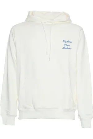 Drôle de Monsieur Sweathshirts & Hoodies, Herre, Hvid, M, Off hættetrøje med broderede slogans