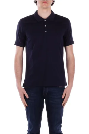 FAY Top, Herre, Blå, XL, Bomuld, Logo Front Button Polo Shirt