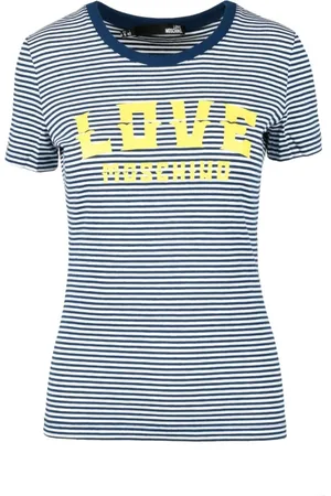 Moschino Top, Dame, Blå, S, Bomuld, Tshirt