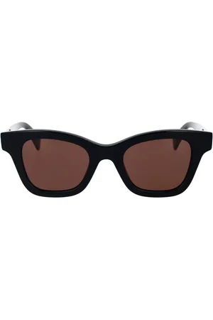 Kenzo Tilbehør, unisex, Sort, 48 MM, Geometriske solbriller med sort acetatramme og brune linser