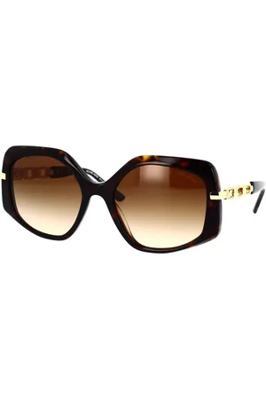 Michael Kors Tilbehør, unisex, Brun, 56 MM, Unikke uregelmæssige solbriller med brune linser