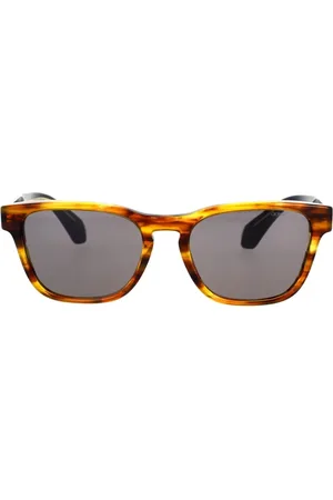 Giorgio Armani Tilbehør, unisex, Gul, 55 MM, Modige Rektangulære Solbriller med Sorte Arme