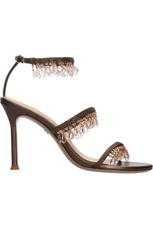 Lola Cruz Sko, Dame, Brun, 36 EU, Læder, Brun Stropløse højhælede sandaler