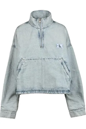 Calvin Klein Jakke, Dame, Blå, XL, Bomuld, Jakke