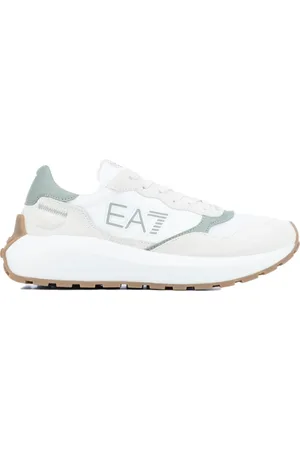 EA7 Sko, Herre, Hvid, 43 EU, Bomuld, Afslappede Sneakers til Mænd og Kvinder