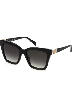 BLUMARINE Tilbehør, Dame, Sort, 54 MM, Firkantede solbriller grå gradient linser