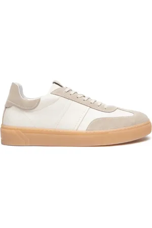 Nero Giardini Sko, Herre, Hvid, 44 EU, Læder, Læder- og ruskindssneakers i elfenben