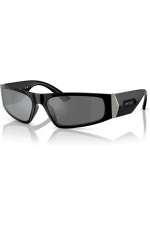 Jimmy Choo Tilbehør, unisex, Sort, 58 MM, Ovale solbriller med spejlet grå linser