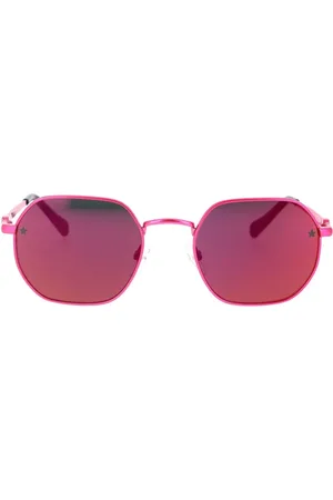Chiara Ferragni Tilbehør, Dame, Lyserød, 50 MM, Uld, Glamourøse Eyelike solbriller med holografiske linser