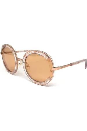Salvatore Ferragamo Tilbehør, unisex, Flerfarvet, 56 MM, Uld, Gennemsigtige acetat solbriller med rosaguld flash