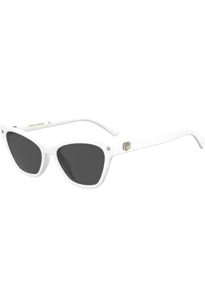 Chiara Ferragni Tilbehør, Dame, Hvid, 52 MM, Hvid Ramme Grå Linse Solbriller