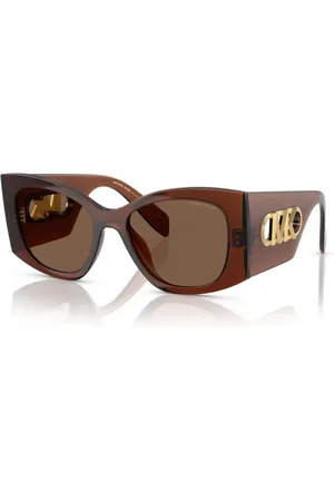 Michael Kors Tilbehør, unisex, Brun, 53 MM, Uld, Brun Firkantet Solbriller Costa Blanca