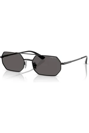 vogue Tilbehør, unisex, Sort, 55 MM, Geometriske Metal Solbriller i Mørkegrå