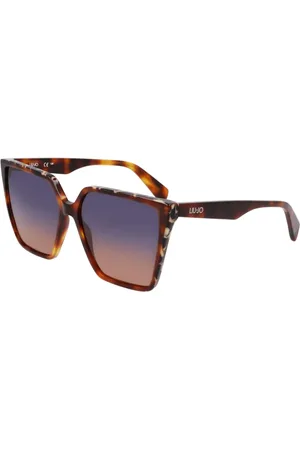 Liu Jo Tilbehør, unisex, Brun, 58 MM, Firkantede solbriller brunt gradient Havana stil