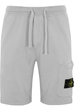 Stone Island Shorts, Herre, Grå, XL, Bomuld, Compass Patch Drawstring Shorts