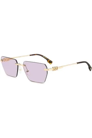 Dsquared2 Tilbehør, unisex, Gul, 58 MM, Moderne Glasant solbriller med ahornblad