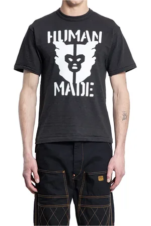 HUMAN MADE Top, Herre, Sort, S, Uld, Grafisk Logo Print Sort T-shirt