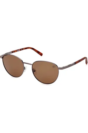 Timberland Tilbehør, unisex, Brun, 54 MM, Runde Polariserede Solbriller Elegant Stil
