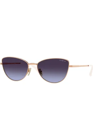 vogue Tilbehør, unisex, Gul, 56 MM, Uld, Sommerfugl Stil Solbriller i Rosaguld