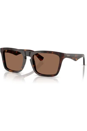 Burberry Tilbehør, unisex, Brun, 57 MM, Mørk Havana solbriller med mørkebrune linser