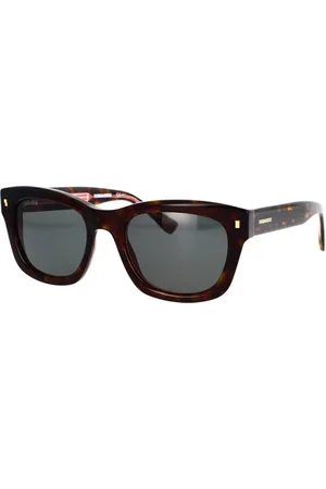 Dsquared2 Tilbehør, unisex, Brun, 52 MM, Vintage stil solbriller med ikoniske detaljer