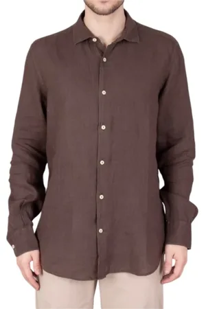 MC2 SAINT BARTH Skjorte, Herre, Brun, M, Grøn Button-Up Slim Fit Skjorte