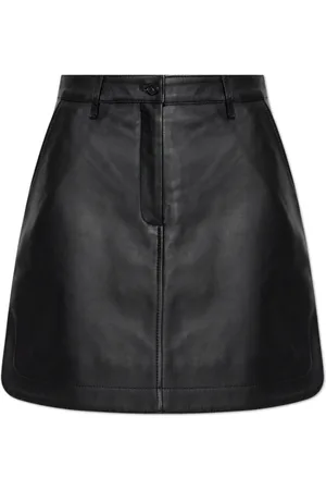 Maison Kitsuné Nederdel, Dame, Sort, S, Læder, Læderskørt