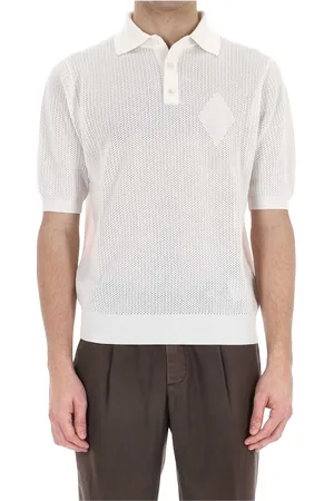 BALLANTYNE Top, Herre, Hvid, L, Bomuld, Hvid Bomuld Polo T-shirts og Polos