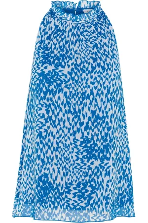 Saint Tropez Nederdel, Dame, Blå, M, Blød Zigzag Bluse Top