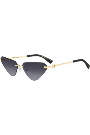Dsquared2 Tilbehør, Dame, Gul, 63 MM, Rimless Cat-Eye Solbriller med Ahornblad Terminaler