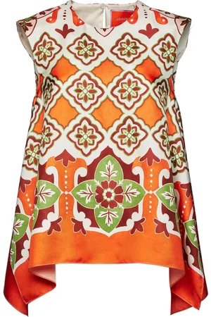 La DoubleJ Top, Dame, Flerfarvet, XS, Silk Twill Statement Top