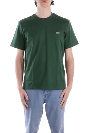 Lacoste Top, Herre, Grøn, L, Bomuld, Grøn Logo Front T-shirt Slim Fit
