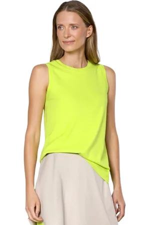 Chie Mihara Top, Dame, Grøn, S, Rayon, Neon Lime Silkeblanding T-shirt