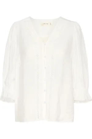 Cream Bluser & Skjorter, Dame, , S, Marshmallow Bluse med ¾ Ærmer