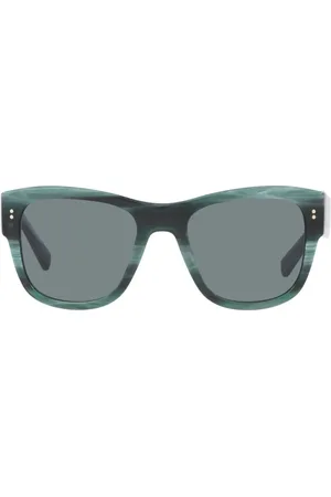 Dolce & Gabbana Tilbehør, unisex, Blå, 52 MM, Firkantede solbriller Blå Horn Effekt