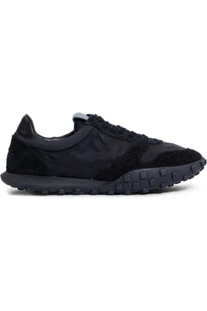 Jil Sander Sko, Herre, Sort, 44 EU, Læder, Sort lavtop sneaker med præget logo