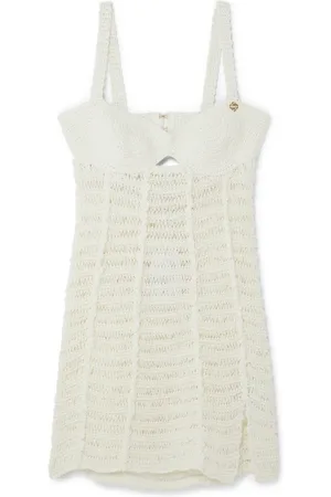 Casablanca Kjole, Dame, Hvid, XS, Bomuld, Hæklet Bustier Mini Kjole Hvid