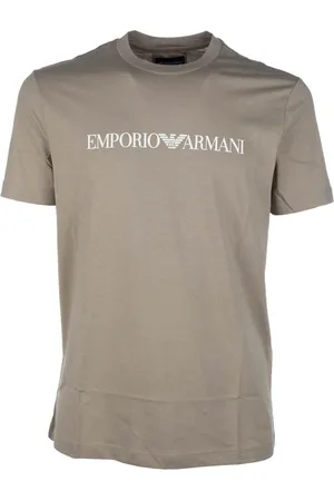 Emporio Armani Top, Herre, Grå, 2XL, Bomuld, Afslappet Bomuld T-Shirt til Mænd