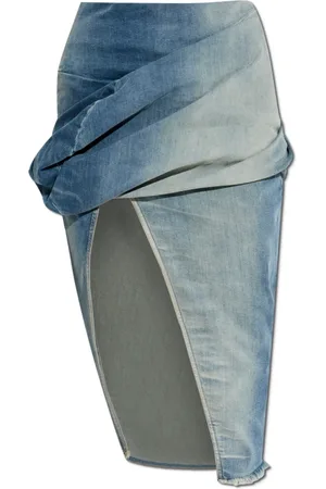 Rick Owens Nederdel, Dame, Blå, XS, Denim, Denim nederdel Low Twist