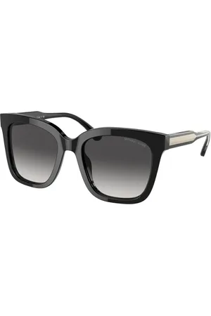 Michael Kors Tilbehør, unisex, Sort, 52 MM, Sort Acetat Solbriller med Grå Linser