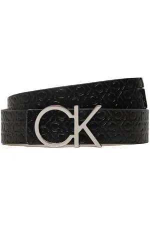 Calvin Klein Tilbehør, Dame, Sort, 90 CM, Læder, Sort Læder Vendbar Bælte