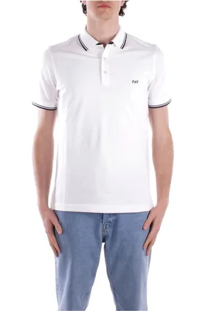 FAY Top, Herre, Hvid, M, Bomuld, Hvide T-shirts og Polos med Knapper