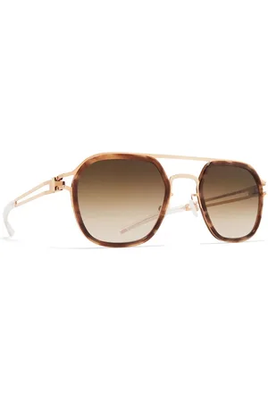 MYKITA Tilbehør, unisex, Brun, 50 MM, Hamp, Champagne Gold Solbriller Leeland